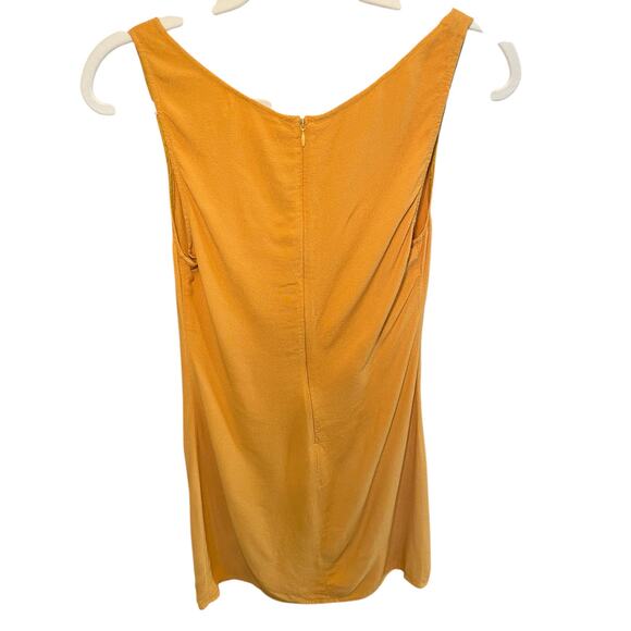 Reformation Women 8 Noha Tiegan Dress Mustard Yellow Mini Dress Side Slit - Picture 10 of 13